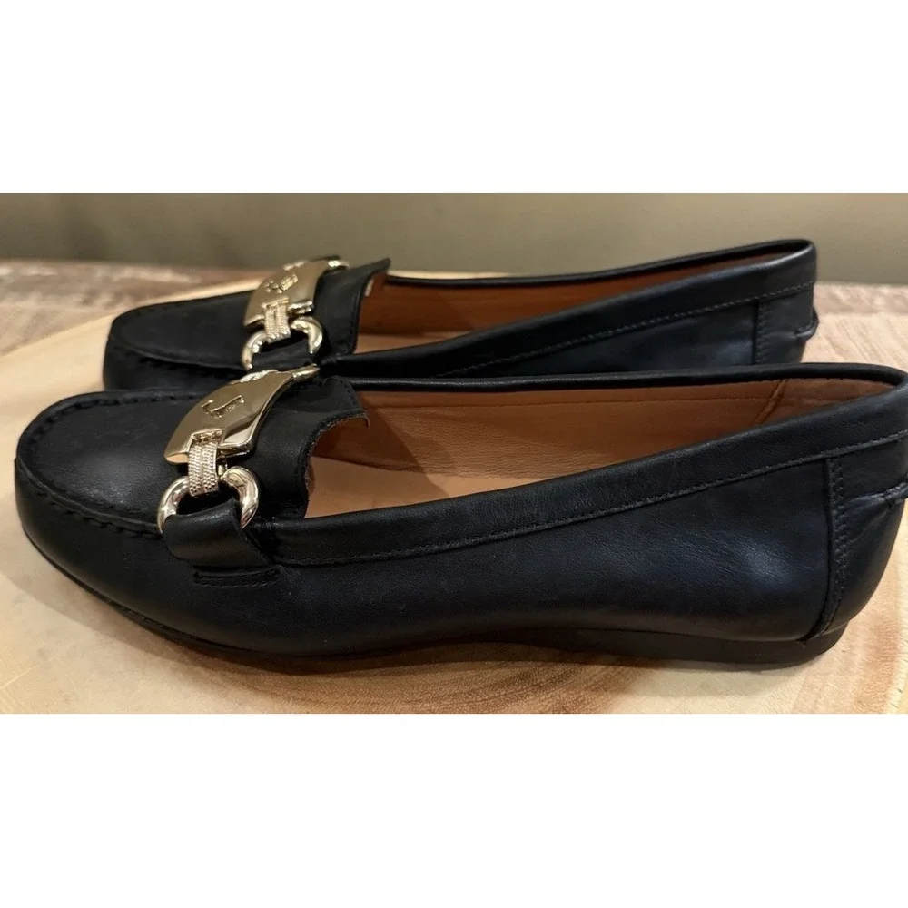 Kate Spade NY Carson Slip On Driving Loafers Shoe Flats Black Leather 5B New‎